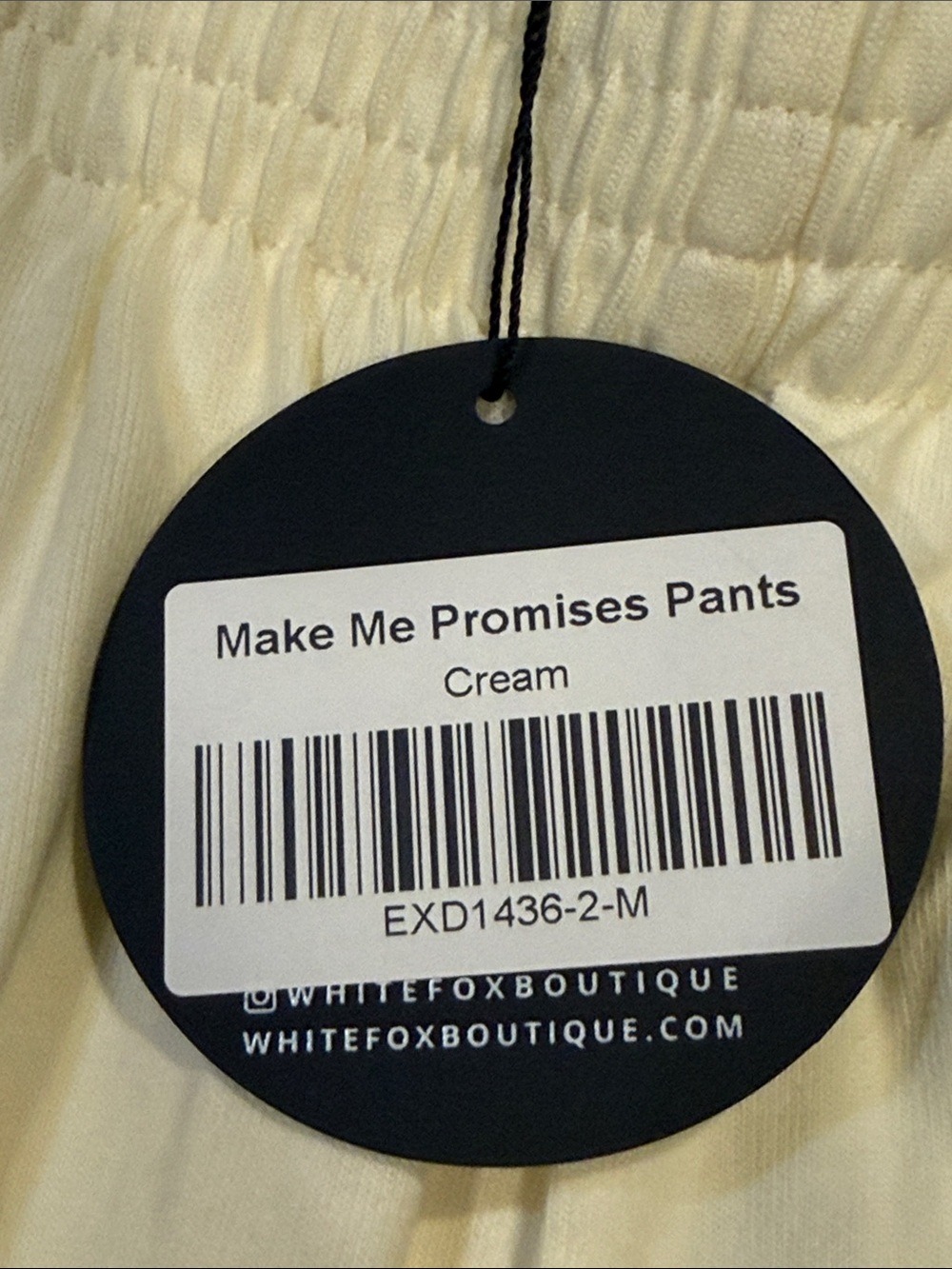 NWT White Fox Make Me Promises Pants Cream womens medium - Picture 4 of 14